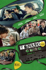 Movie poster for Nimrods. A green tinted collage of panels showing teenagers crowded into a car and gathered outdoors, with a cassette tape across the bottom. The title appears over the cassette in handwritten style lettering.